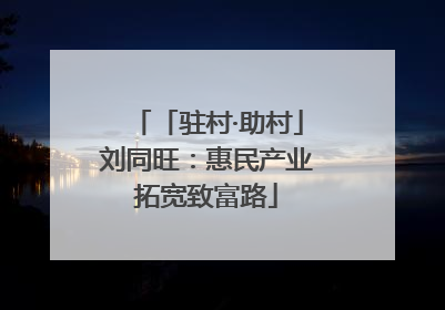 「驻村·助村」刘同旺：惠民产业拓宽致富路