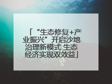 “生态修复+产业振兴”开启沙地治理新模式 生态经济实现双效益