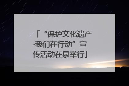 “保护文化遗产·我们在行动”宣传活动在泉举行