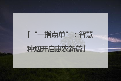 “一指点单”：智慧种烟开启惠农新篇