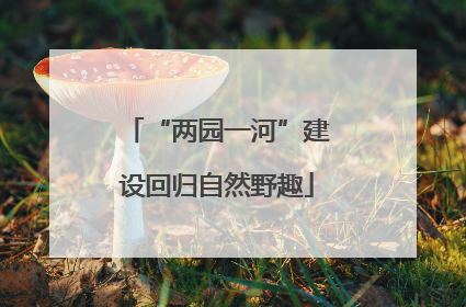 “两园一河”建设回归自然野趣
