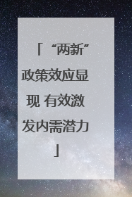 “两新”政策效应显现 有效激发内需潜力