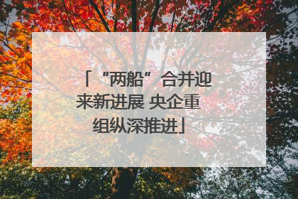 “两船”合并迎来新进展 央企重组纵深推进