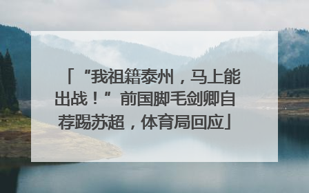 “我祖籍泰州，马上能出战！”前国脚毛剑卿自荐踢苏超，体育局回应