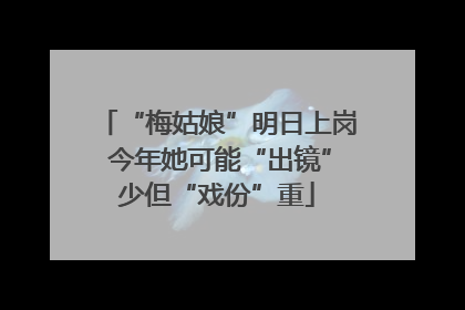 “梅姑娘”明日上岗 今年她可能“出镜”少但“戏份”重