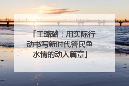 王璐璐：用实际行动书写新时代警民鱼水情的动人篇章