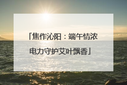 焦作沁阳：端午情浓 电力守护艾叶飘香