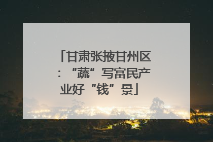 甘肃张掖甘州区：“蔬”写富民产业好“钱”景