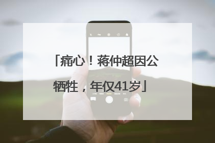 痛心！蒋仲超因公牺牲，年仅41岁