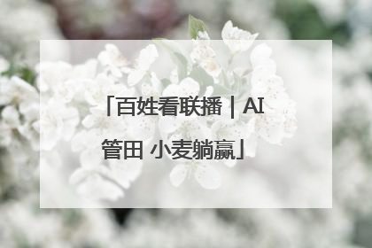 百姓看联播｜AI管田 小麦躺赢