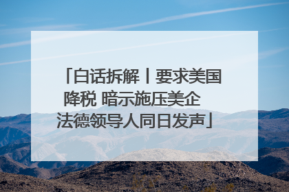 白话拆解丨要求美国降税 暗示施压美企 法德领导人同日发声