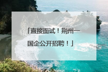 直接面试！荆州一国企公开招聘！