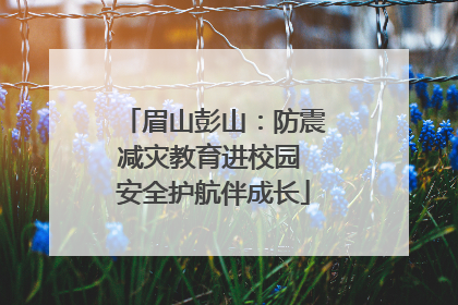 眉山彭山：防震减灾教育进校园 安全护航伴成长