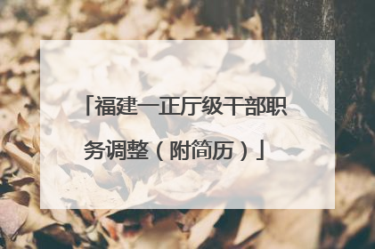 福建一正厅级干部职务调整（附简历）