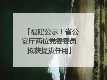 福建公示！省公安厅两位党委委员拟获提拔任用