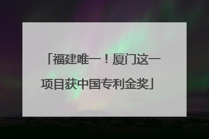 福建唯一！厦门这一项目获中国专利金奖