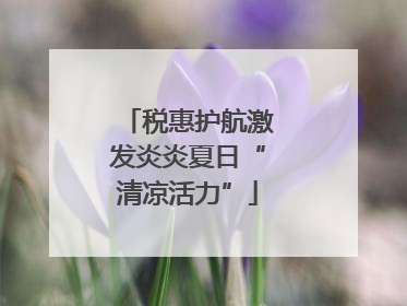 税惠护航激发炎炎夏日“清凉活力”