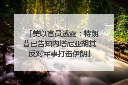 美以官员透露：特朗普已告知内塔尼亚胡其反对军事打击伊朗