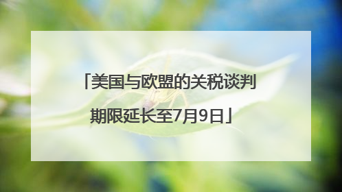 美国与欧盟的关税谈判期限延长至7月9日