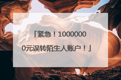 紧急！10000000元误转陌生人账户！