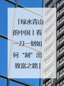 绿水青山的中国丨看一刀一划如何“刻”出致富之路