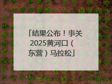 结果公布！事关2025黄河口（东营）马拉松