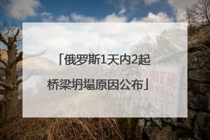 俄罗斯1天内2起桥梁坍塌原因公布