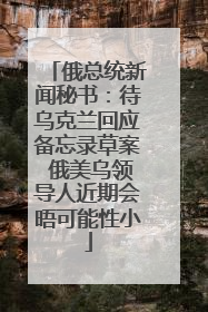 俄总统新闻秘书：待乌克兰回应备忘录草案 俄美乌领导人近期会晤可能性小