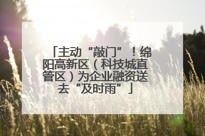 主动“敲门”！绵阳高新区（科技城直管区）为企业融资送去“及时雨”