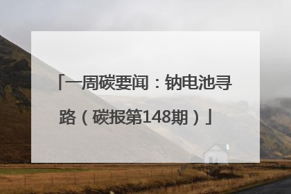 一周碳要闻：钠电池寻路（碳报第148期）