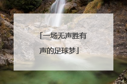 一场无声胜有声的足球梦