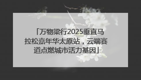 万物梁行2025垂直马拉松嘉年华太原站，云端赛道点燃城市活力基因