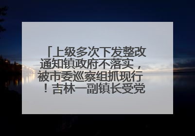 上级多次下发整改通知镇政府不落实，被市委巡察组抓现行！吉林一副镇长受党内警告处分