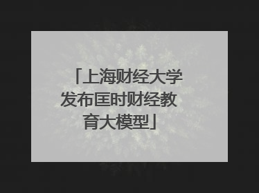 上海财经大学发布匡时财经教育大模型