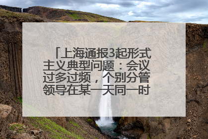 上海通报3起形式主义典型问题：会议过多过频，个别分管领导在某一天同一时段需参加3个会议