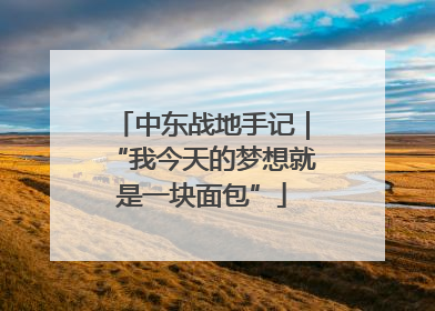 中东战地手记｜“我今天的梦想就是一块面包”