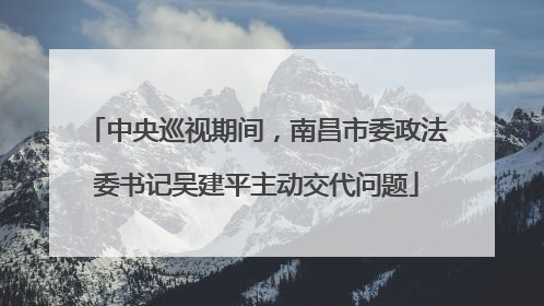 中央巡视期间，南昌市委政法委书记吴建平主动交代问题