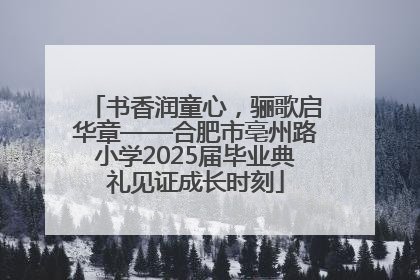 书香润童心，骊歌启华章——合肥市亳州路小学2025届毕业典礼见证成长时刻