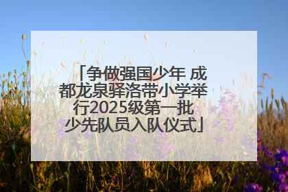 争做强国少年 成都龙泉驿洛带小学举行2025级第一批少先队员入队仪式