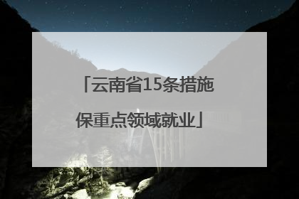 云南省15条措施保重点领域就业