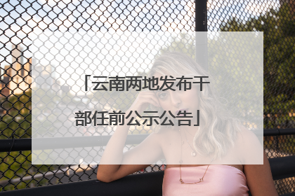 云南两地发布干部任前公示公告