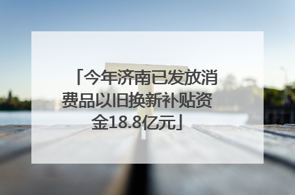 今年济南已发放消费品以旧换新补贴资金18.8亿元