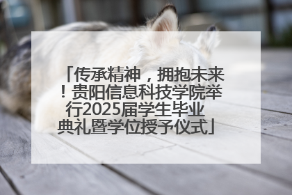 传承精神，拥抱未来！贵阳信息科技学院举行2025届学生毕业典礼暨学位授予仪式