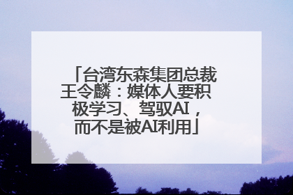 台湾东森集团总裁王令麟：媒体人要积极学习、驾驭AI，而不是被AI利用