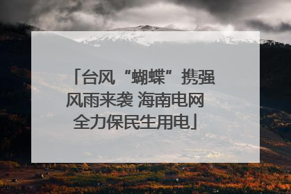 台风“蝴蝶”携强风雨来袭 海南电网全力保民生用电
