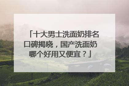 十大男士洗面奶排名口碑揭晓，国产洗面奶哪个好用又便宜？