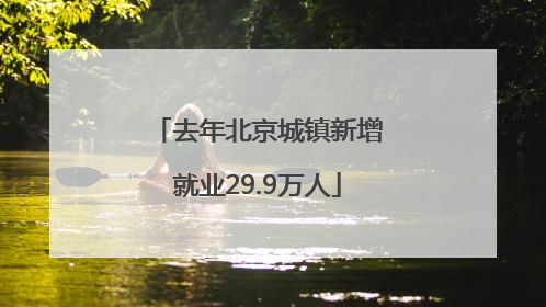 去年北京城镇新增就业29.9万人
