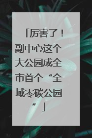 厉害了！副中心这个大公园成全市首个“全域零碳公园”