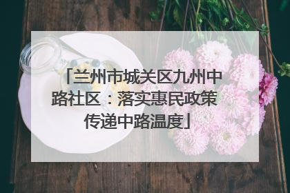 兰州市城关区九州中路社区：落实惠民政策 传递中路温度