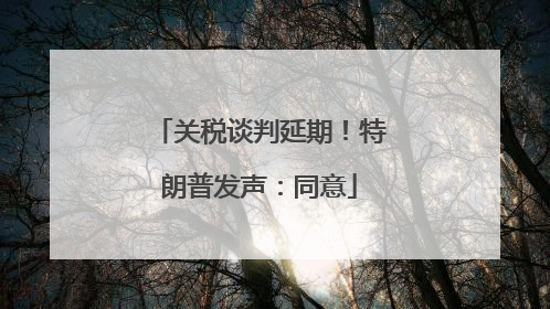 关税谈判延期！特朗普发声：同意